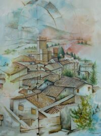 Riccardo Sanna. Proceno. Olio su tela, dim.50x60 anno 2018 - con telaio