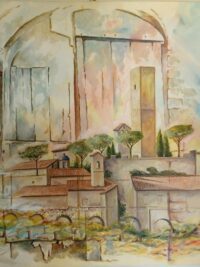 Riccardo Sanna. Tarquinia. Olio su tela, dim.50x60, anno 2017 - con telaio